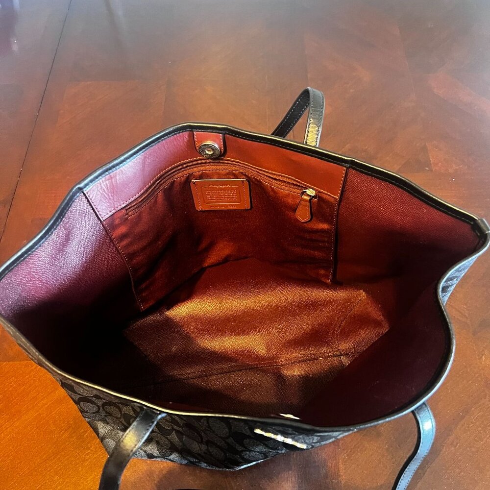 Coach City Tote Signature Canvas Black Shoulder Bag large‎ tote bag - Picture 3 of 13